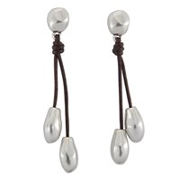 Orecchini Unode50 Donna Clasicos Plata-Cuero in Acciaio PEN0332MTLMAR0U - PEN0332MTLMAR0U
